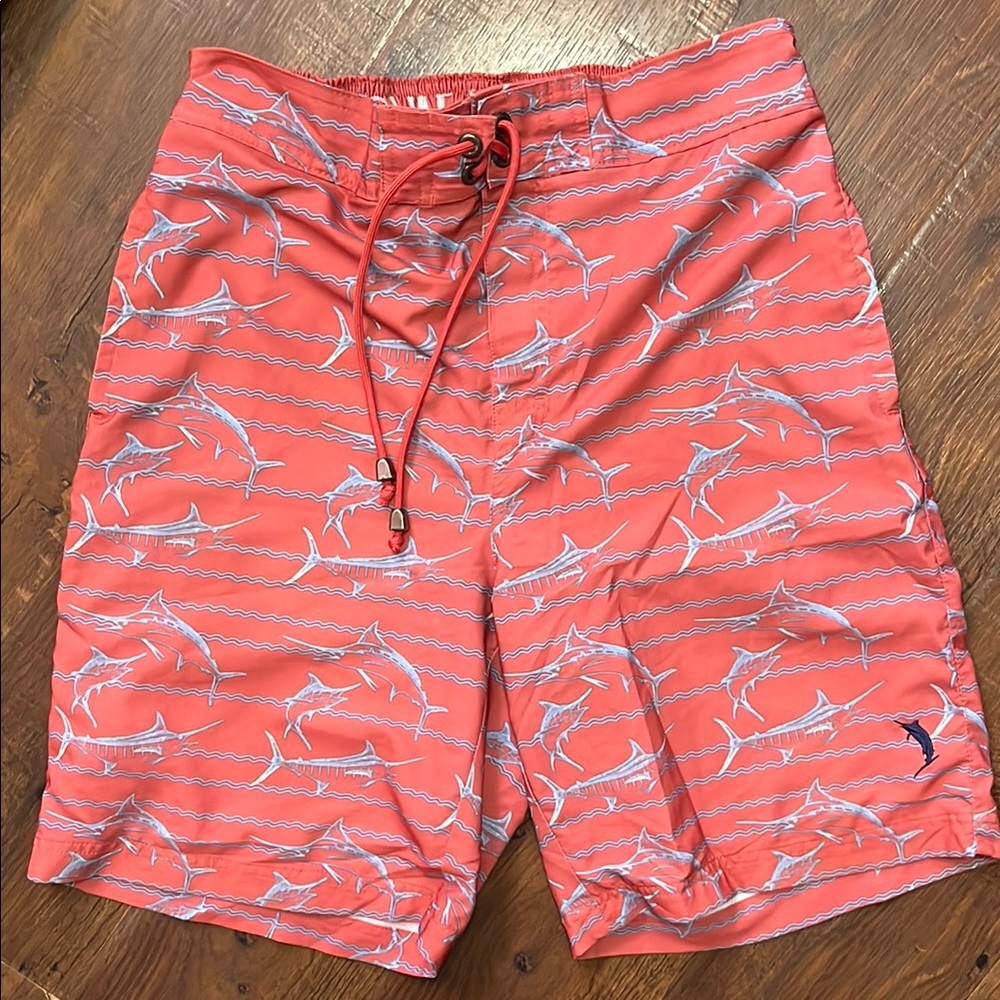 Billabong Orange and White Swordfish Board Shorts Quick-Drying Swimwear